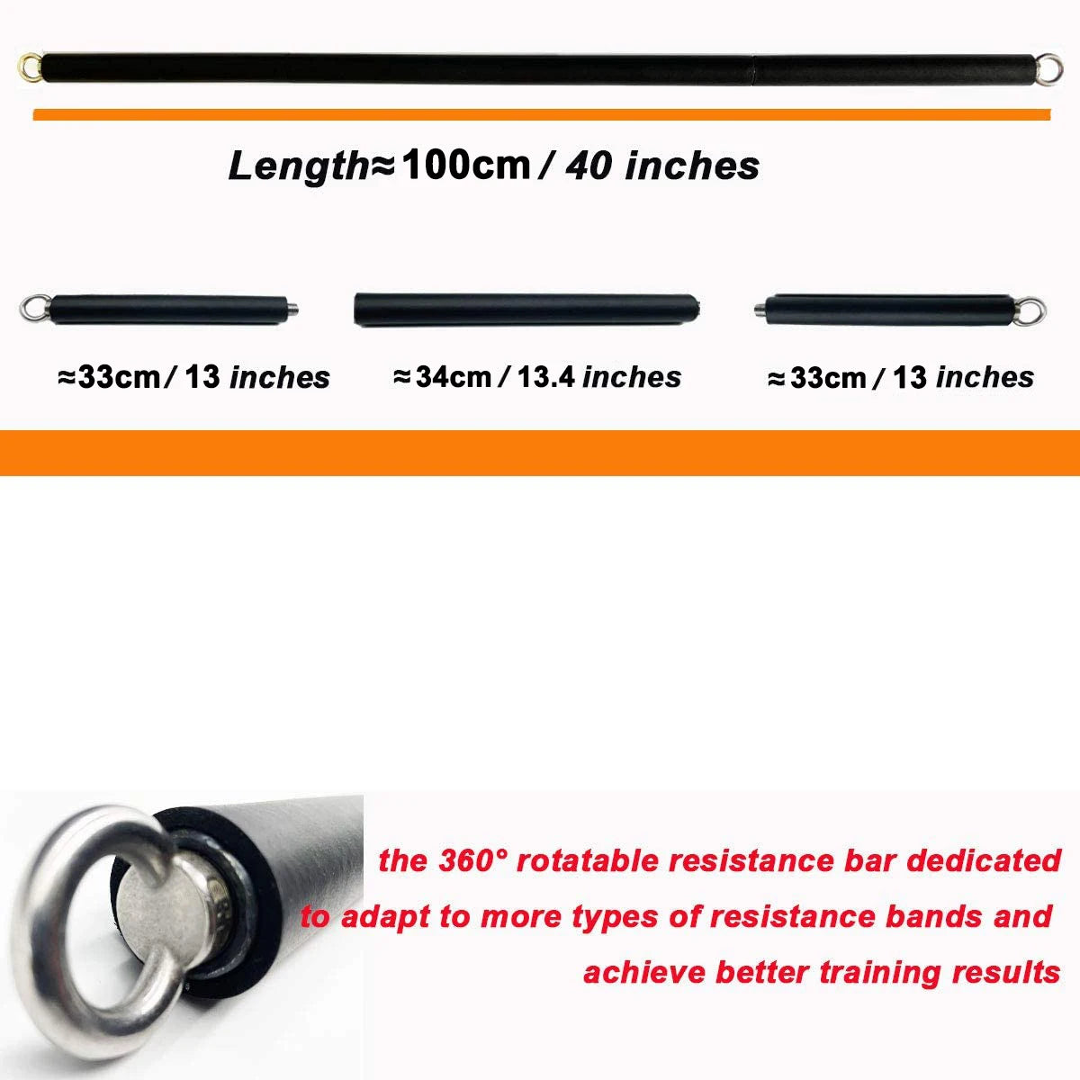 Workout Bar with Resistance Bands Set