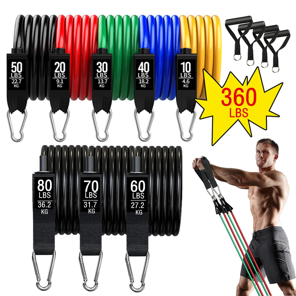 Workout Bar with Resistance Bands Set