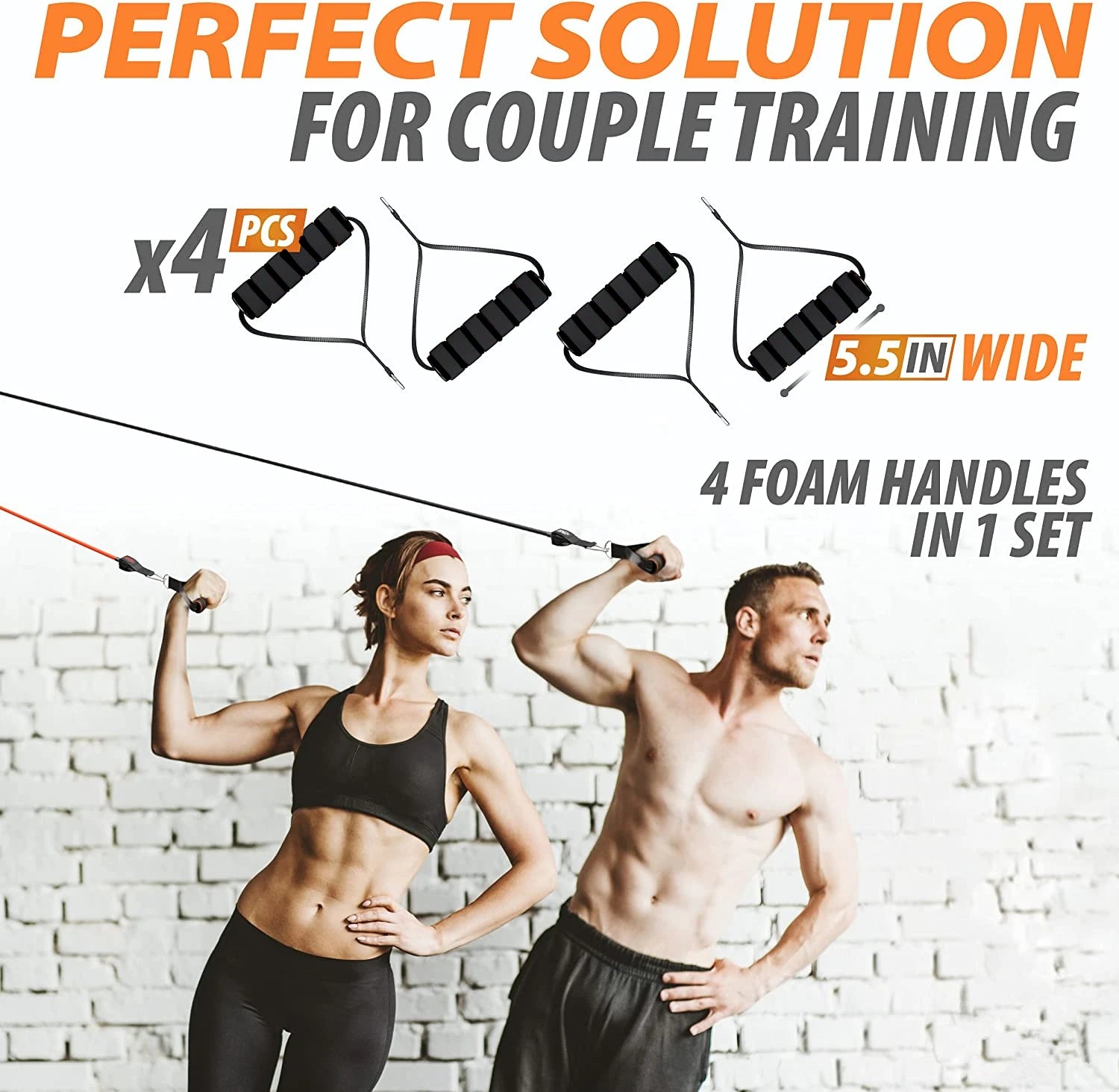Workout Bar with Resistance Bands Set