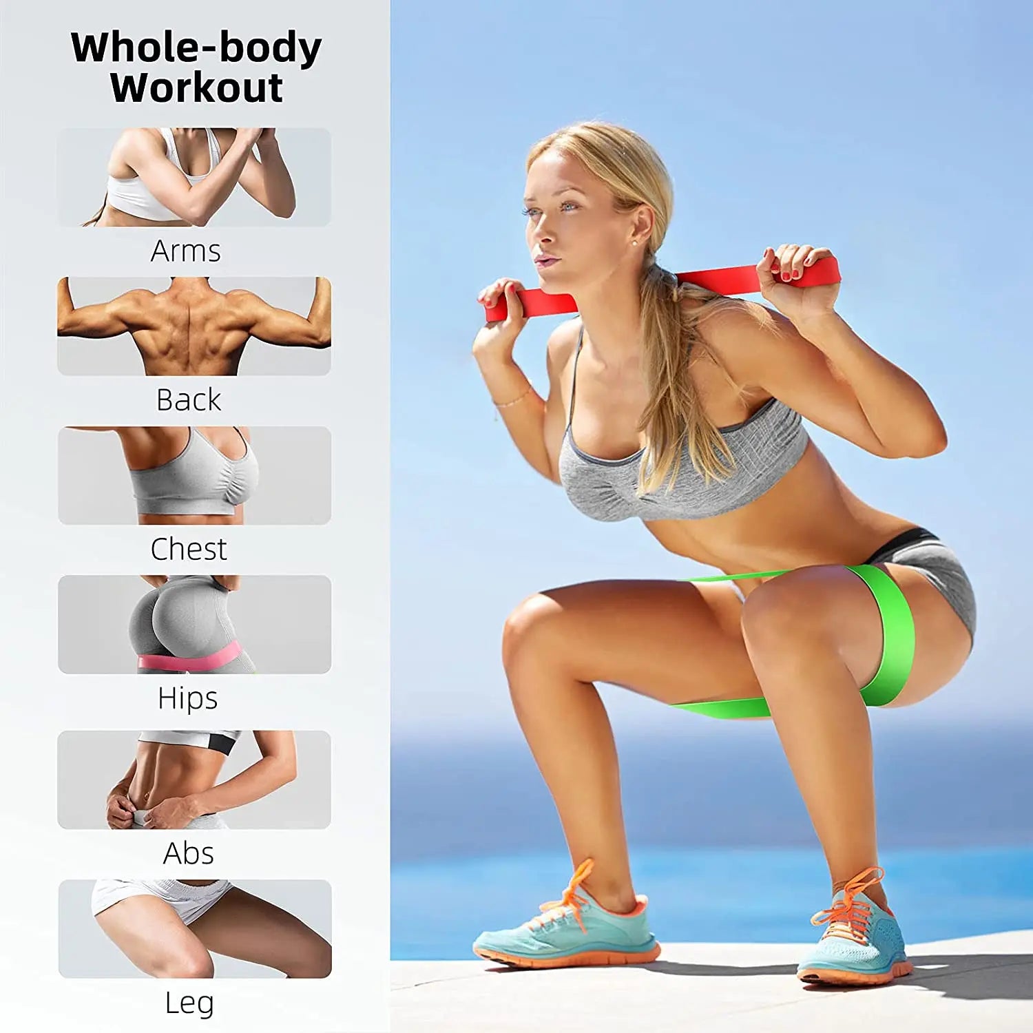 Workout Bar with Resistance Bands Set