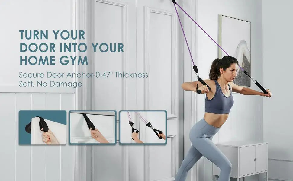 Workout Bar with Resistance Bands Set
