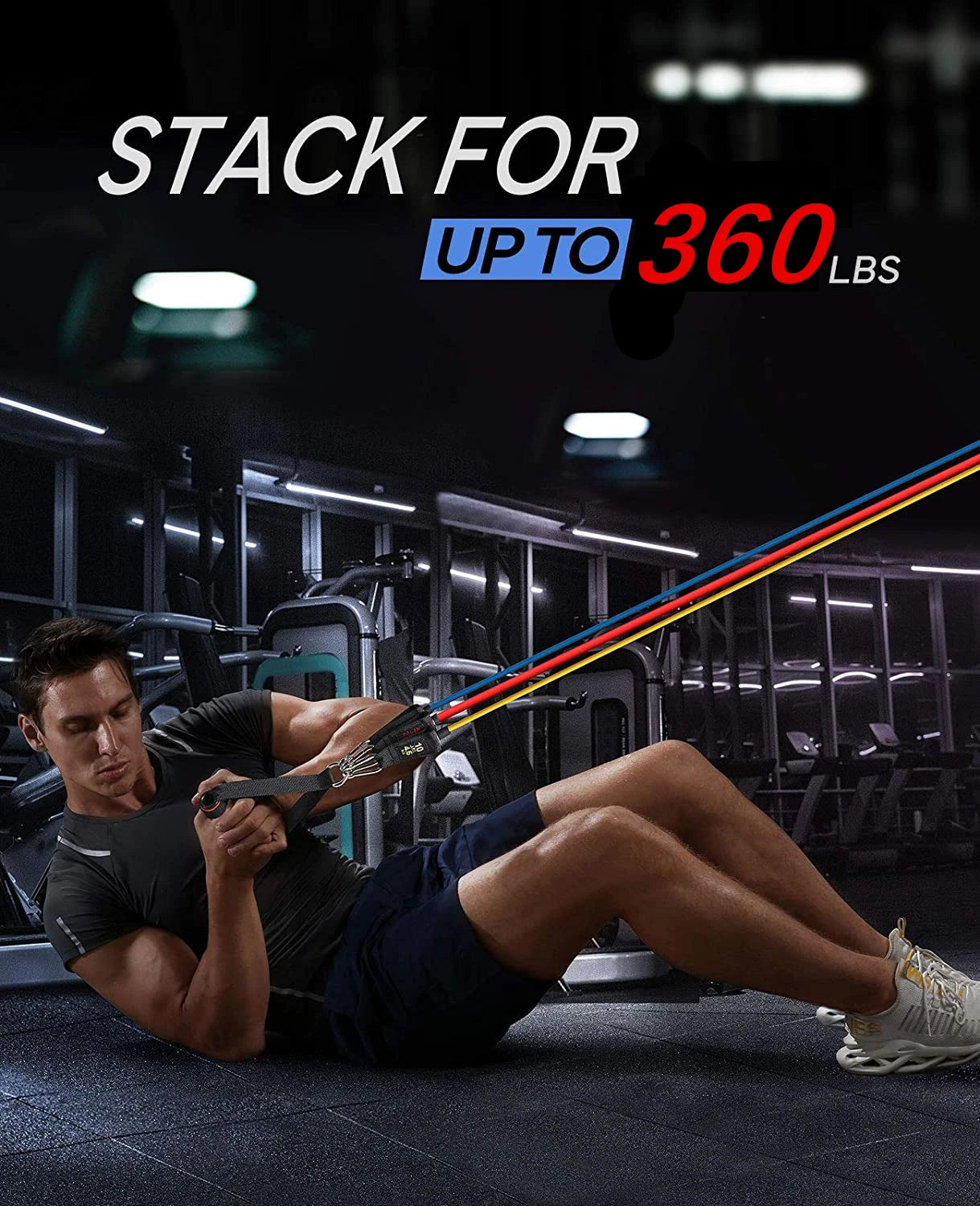 Workout Bar with Resistance Bands Set