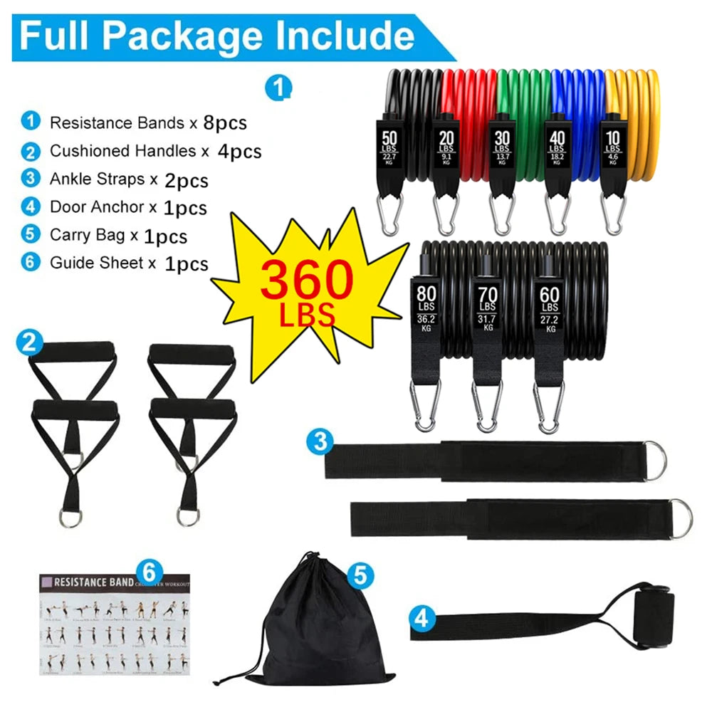 Workout Bar with Resistance Bands Set