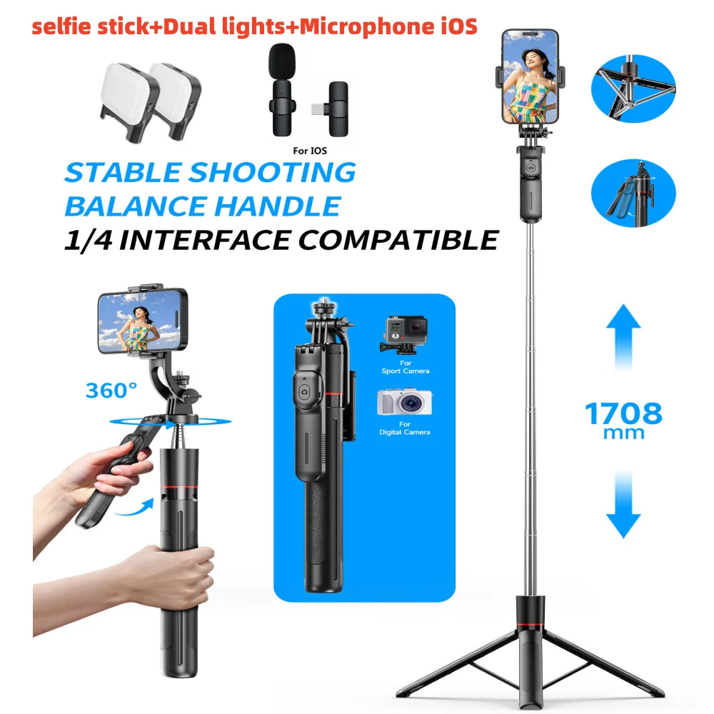 MEUYAG Selfie Tripod with Light