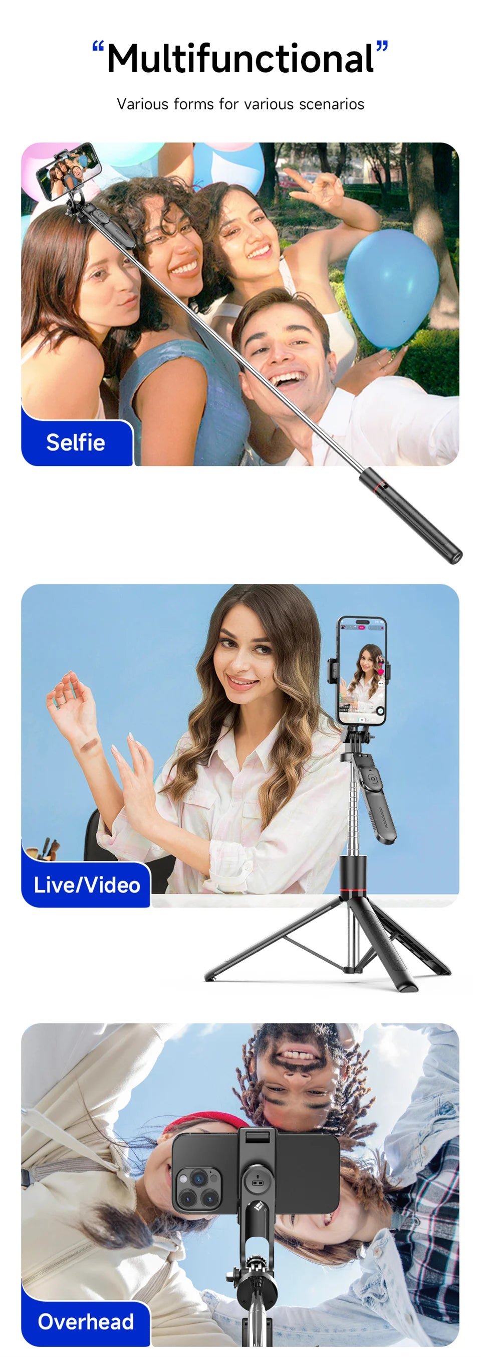 MEUYAG Selfie Tripod with Light