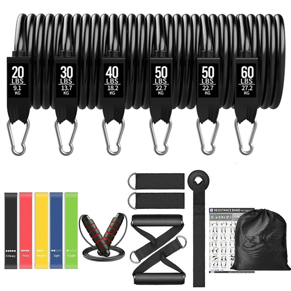 Workout Bar with Resistance Bands Set